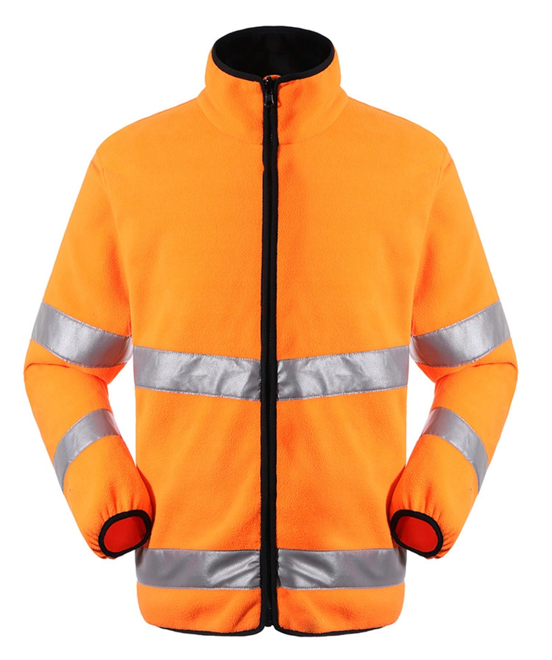 Safety Construction Custom Cheap Reflective Tape Polyester Fleece Warm Overall Uniform Factory Weld Men Workwear Winter Jacket