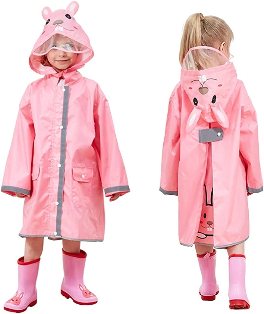 Rain Poncho Kids, Toddler Poncho with Hood, waterproof Rain Jacket Coat, 3D Cartoon Children Rainwear for Girl Boy