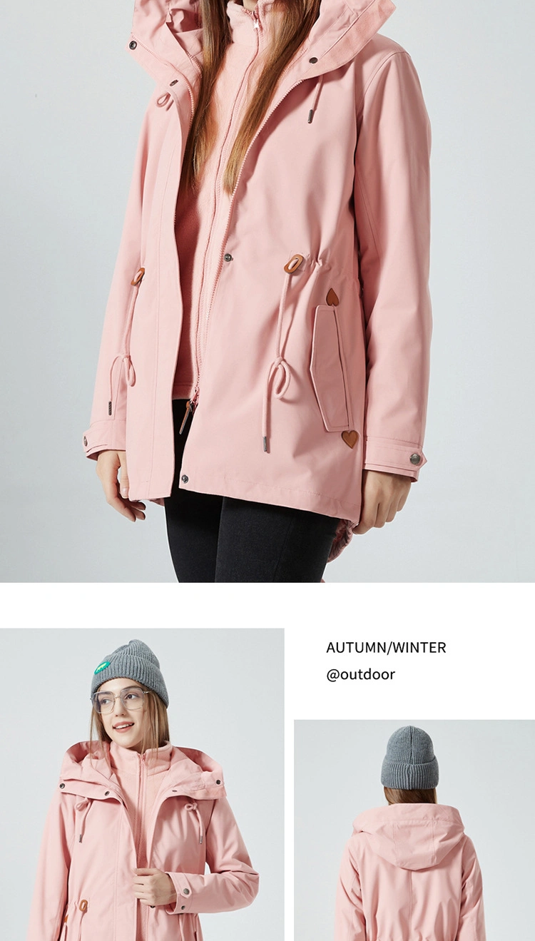 Women&prime; S Waterproof Ski Jacket 3-in-1 Windbreaker Winter Coat Fleece Inner for Rain Snow Outdoor Hiking