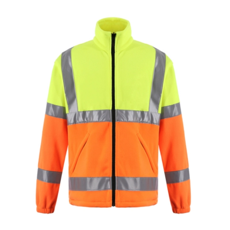 Safety Construction Custom Cheap Reflective Tape Polyester Fleece Warm Overall Uniform Factory Weld Men Workwear Winter Jacket