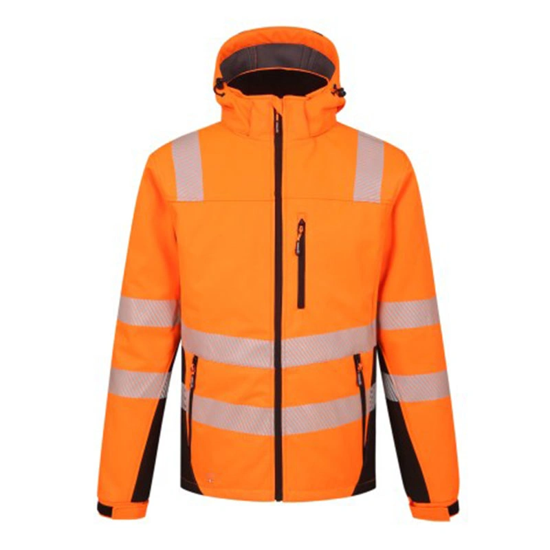 Manufacturer China Reflective Safety Clothing Waterproof Hi Vis Softshell Jacket with 3m Tape