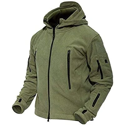 Men&prime;s Hoodie Fleece Jacket Zip-Pockets Warm Winter Jacket Tactical Jacket