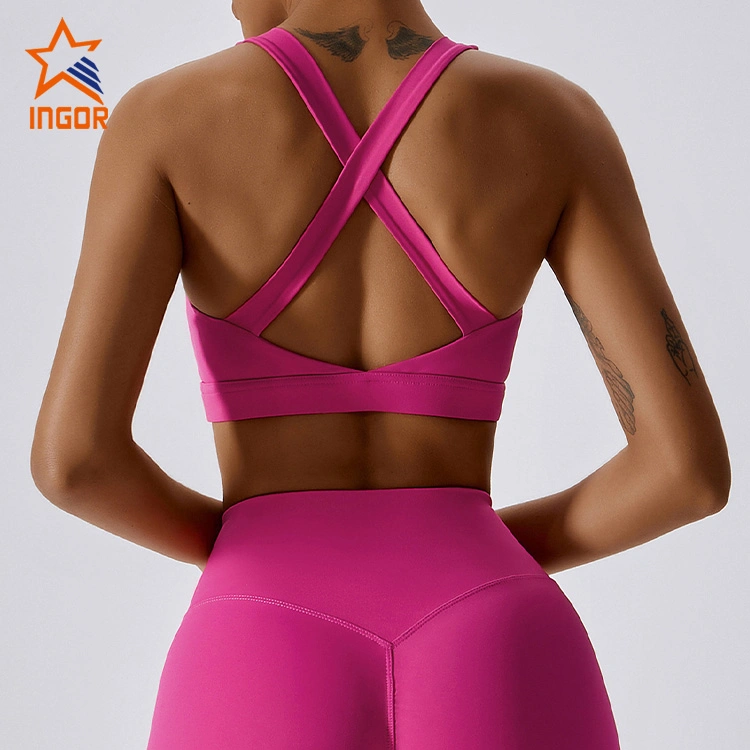 Ingor Sportswear Gym Wear Manufacturer Custom Wholesale Women Yoga Bra Sports High Impact Pilates Running Outdoor Fitness Sports Clothing Wear