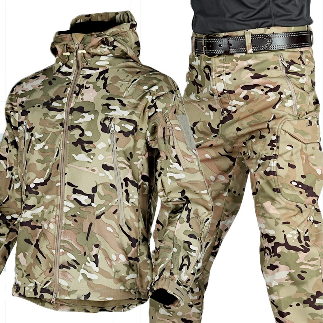 Manufacturers Direct Sales of Sharkskin Soft Shell Set Plus Fleece Thickened Tactical Clothing Special Forces Camouflage Jacket