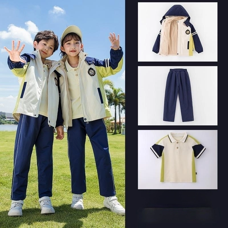 Students School Uniforms Winter Three Pieces Thickened Kids Interchange Jacket