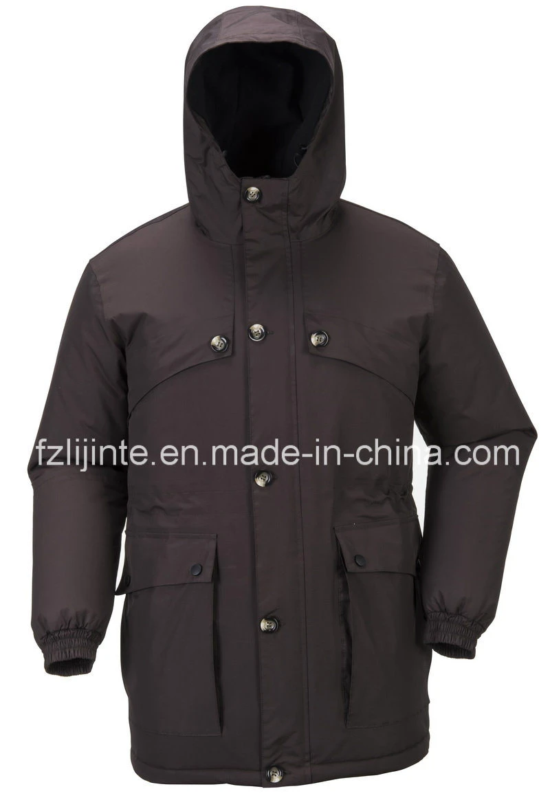 Outer Wear Buttoned Waterproof Jacket Winter Coat for Men