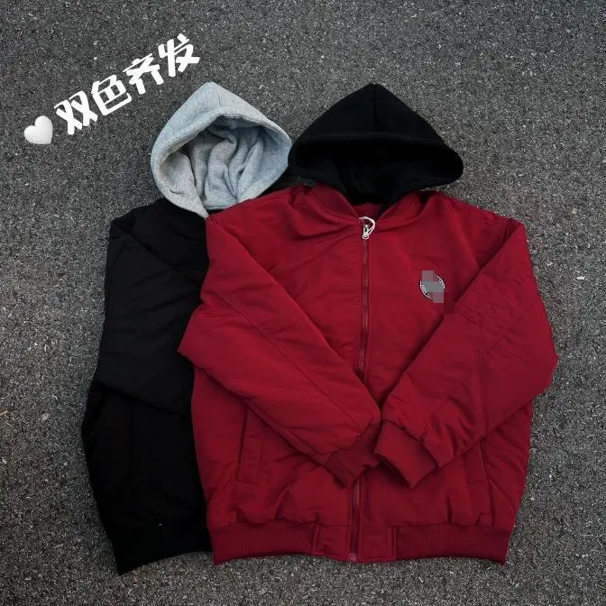 Manufacturer Hip Hop Red Over Sized Custom Logo Men Pullover Hoodies The North Down Jackets Down Jackets