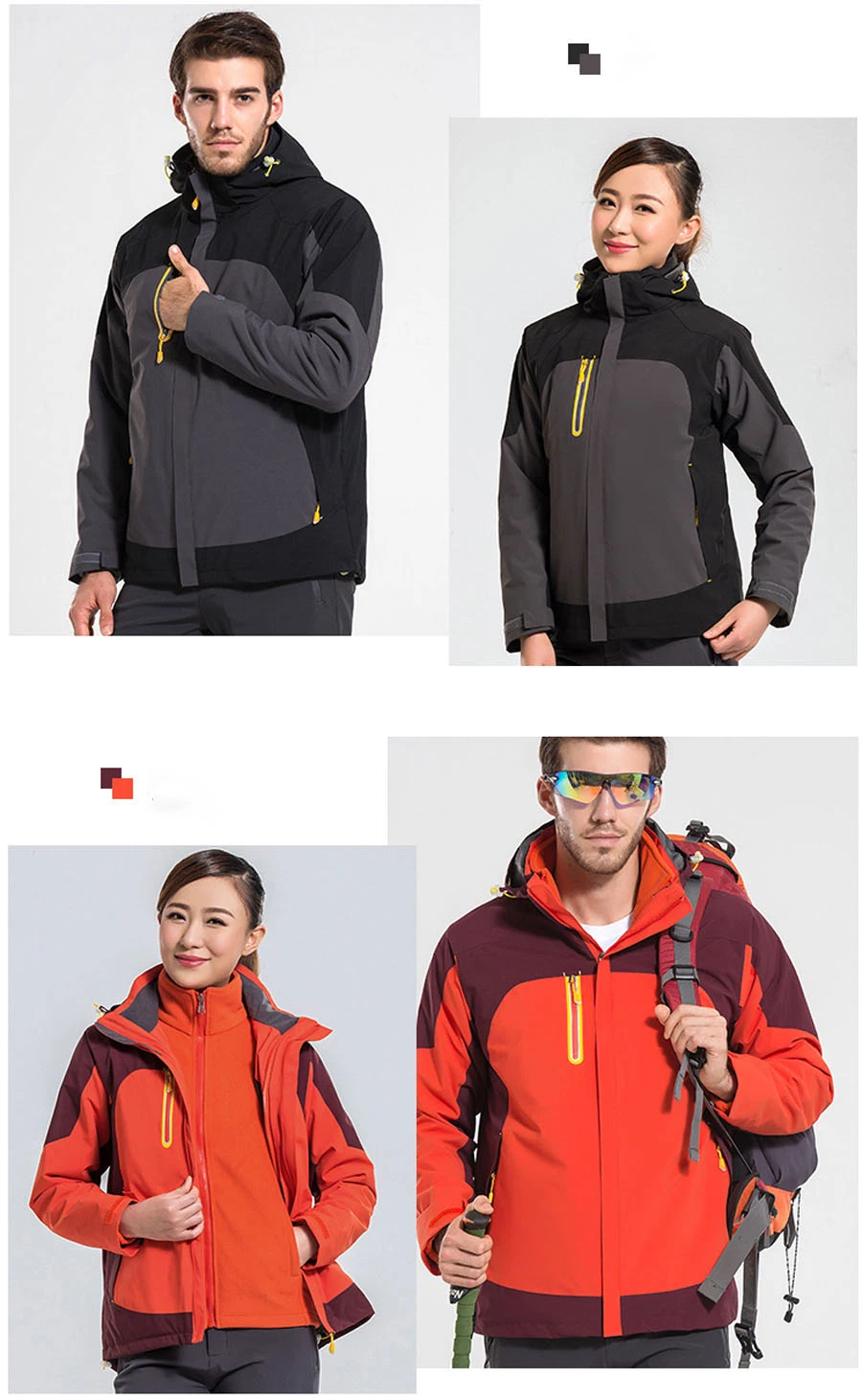 Hiworld Three-in-One with Logo Printable Two-Piece Set Warm Interchange Outdoor Jacket