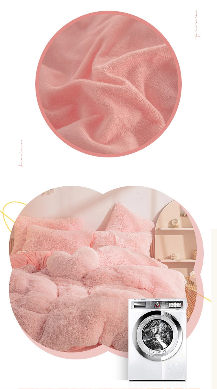 Wholesale Luxury King/Queen Size Faux Fur Velvet Plain Shaggy Mink Fluffy Plush Bedding Quilt Bed Duvet