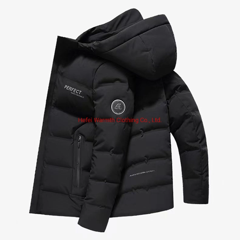 Custom Mens Winter Down Puffer Jackets for Men Hooded Puffer Bubble Coats 2022 Winter