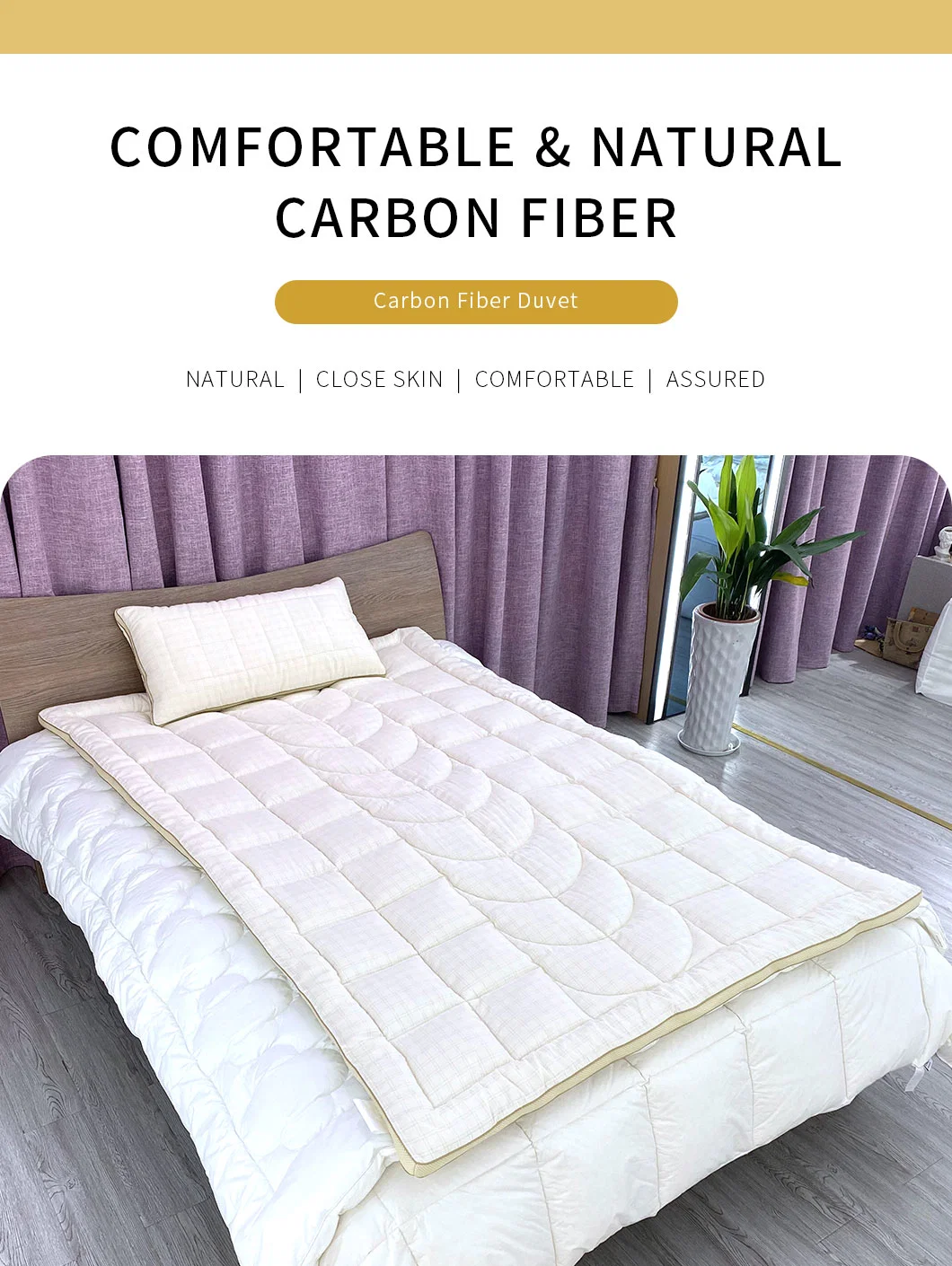 Home Hotel Breathable Carbon Fiber Polyester Quilt Duvet China Supplier