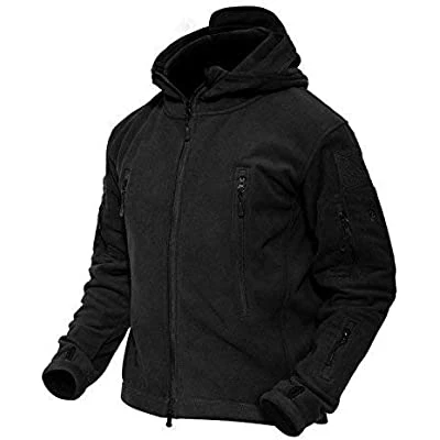 Men&prime;s Hoodie Fleece Jacket Zip-Pockets Warm Winter Jacket Tactical Jacket