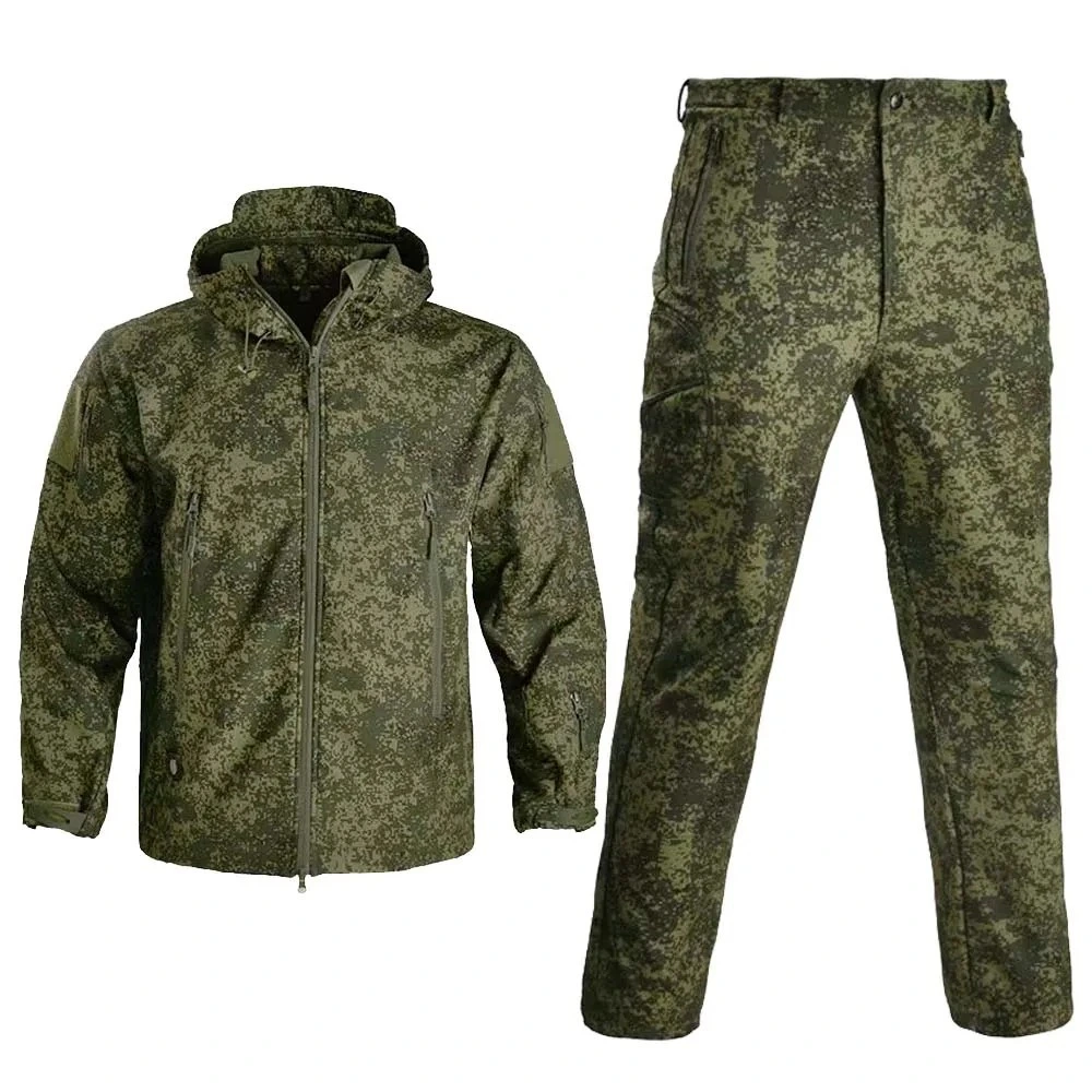 Military Style Uniform Fleece Russian Camo Men Outdoor Working Clothing Tactical Assult Combat Uniformarmy Uniform Hunting Clothes