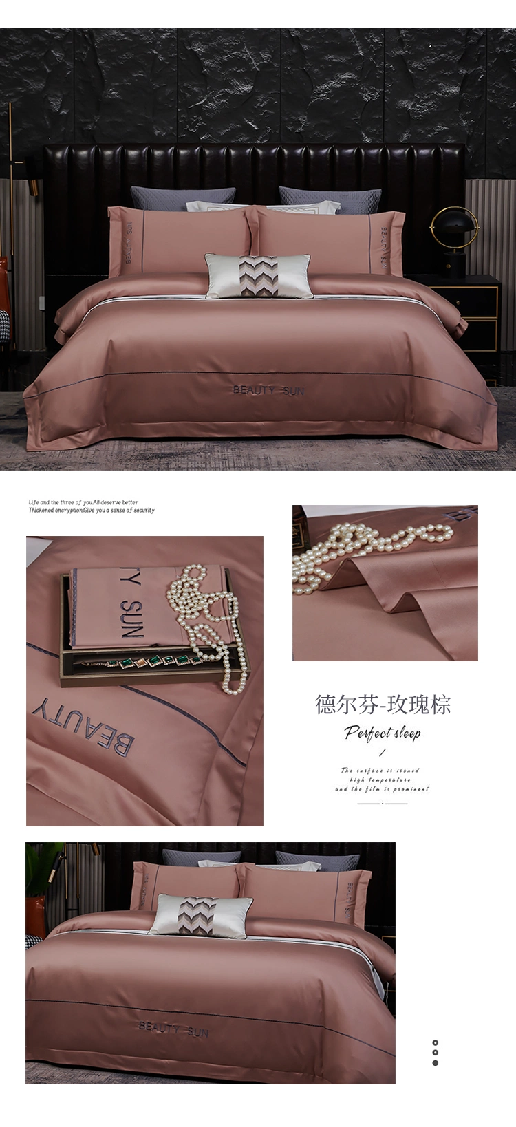 Wholesale Breathable Home Textile Luxury 4 Piece Bed Solid Queen 100% Bamboo 300tc Bed Sheet Bedding Set Duvet