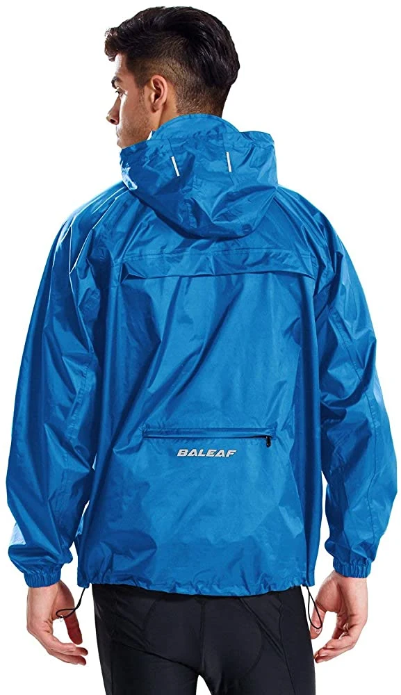 Light Running Rain Jacket for Men Waterproof Pullover Nylon Hoodie Cycling Hiking Packable Windbreaker