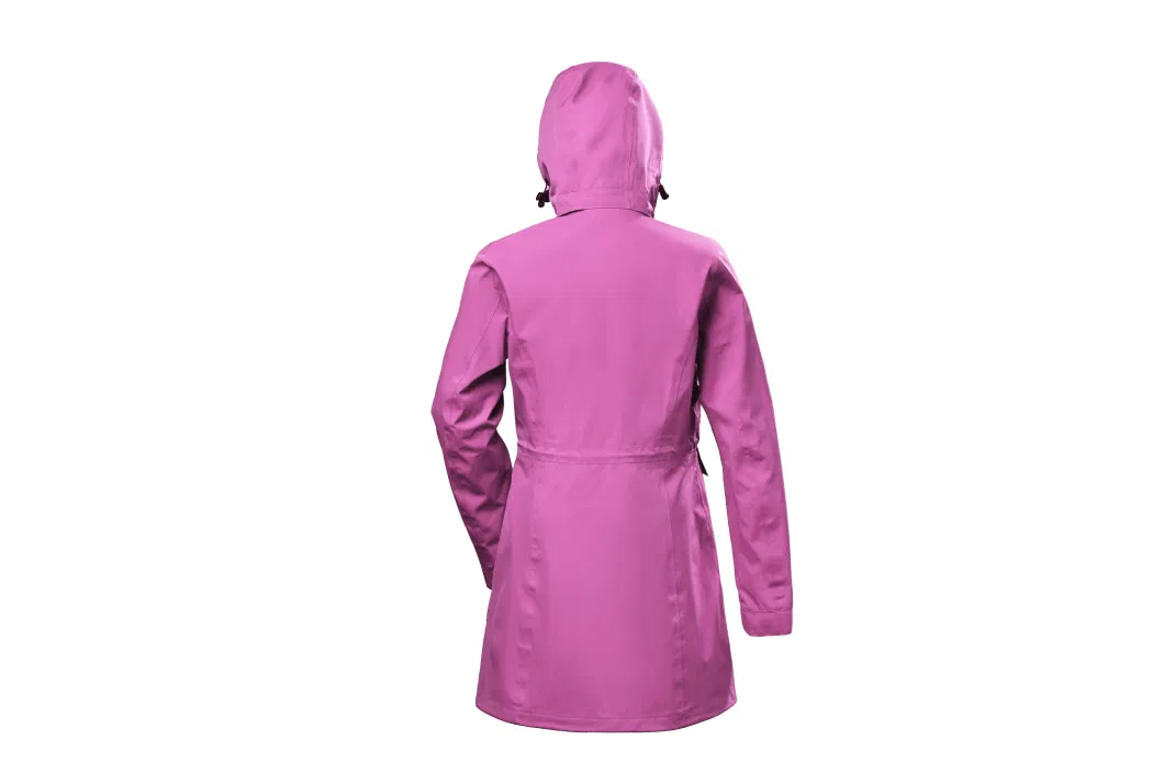 China Supplier Outdoor Clothing Women Long Style Softshell Windproof Waterproof Windbreaker Sport Rain Jacket