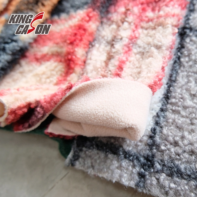 Kingcason Polyester Windproof Warm Custom Color Sherpa Bonded Polar Composite Fleece Fabric for Jacket Cushion Carpet