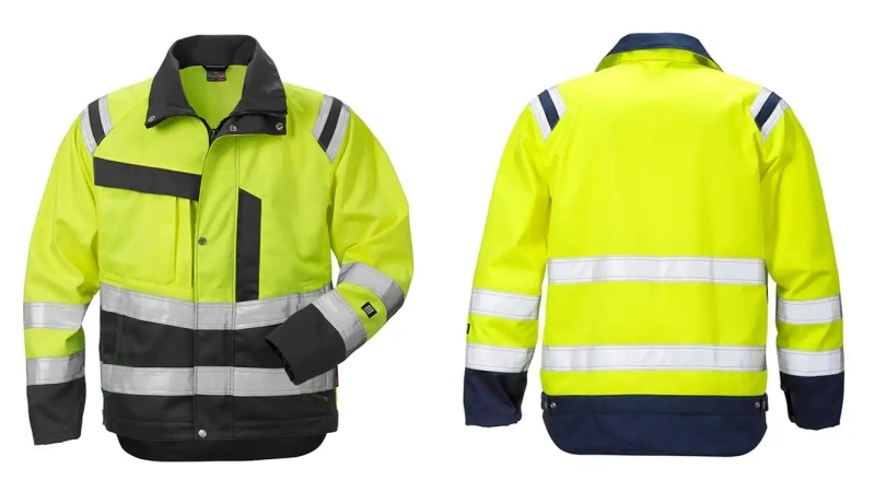 Custom Warm Polyester Reflective Waterproof Winter Construction Fleece Softshell Hi Vis Safety Jacket