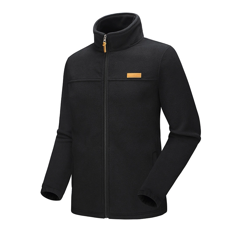 Wholesale Men&prime; S Wear Manufacturers OEM Clothing Zipper Stand Collar Polar Fleece Blue/Navy Contrast Colors Jacket with Pockets