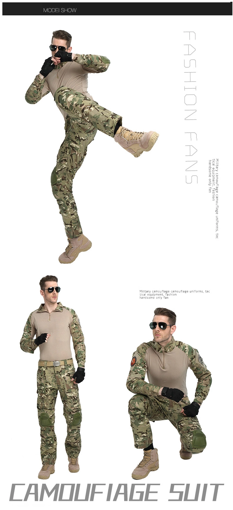 Cheap Wholesale Shirt and Pants Camouflage Outdoor Hunting Combat Pants Clothing