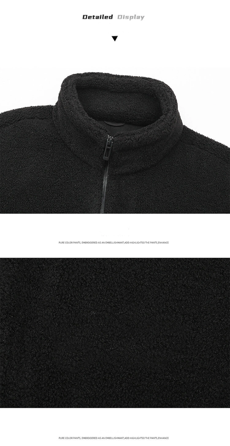 New Grain Velvet Jacket Men&prime;s New Trendy Brand Thickened Fleece Lamb Wool Cotton Jacket