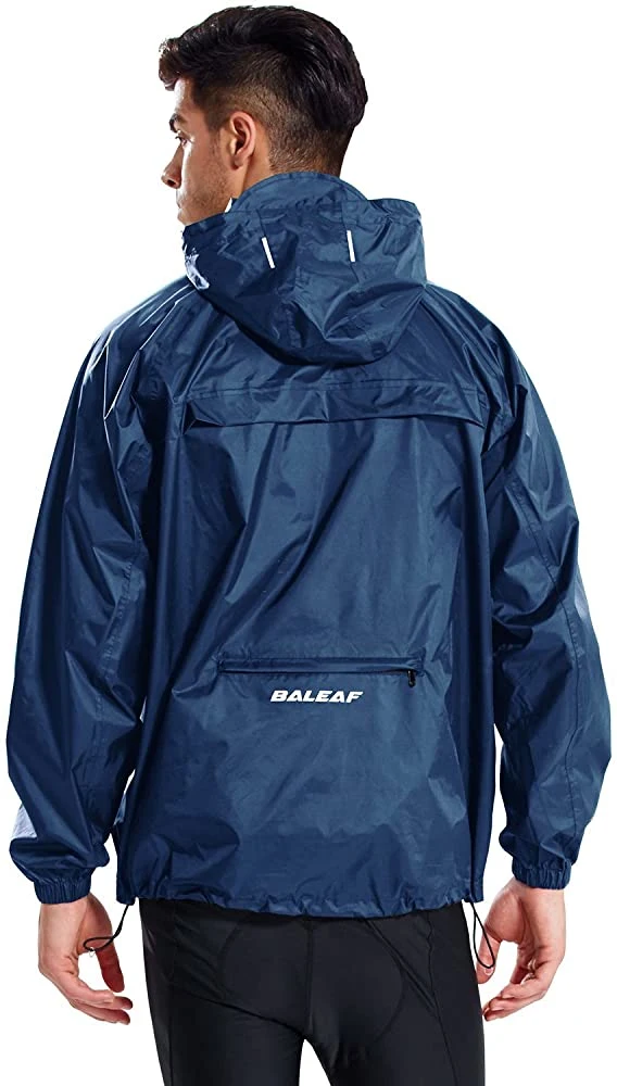 Light Running Rain Jacket for Men Waterproof Pullover Nylon Hoodie Cycling Hiking Packable Windbreaker