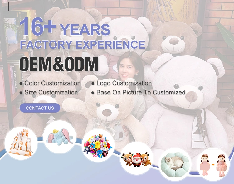 Customization OEM ODM Cute Animal Plush Soft Toy Bow Decorated Merlot
