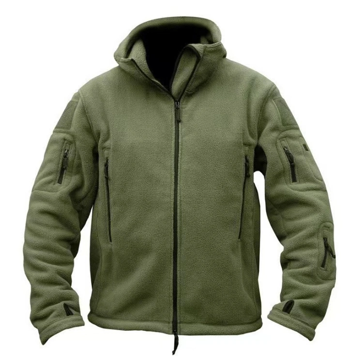 Jinteng Customize Military Style Winter Outdoor Sportswear Men Polar Fleece Thermal Hiking Hoodie Combat Tactical Jacket Coat