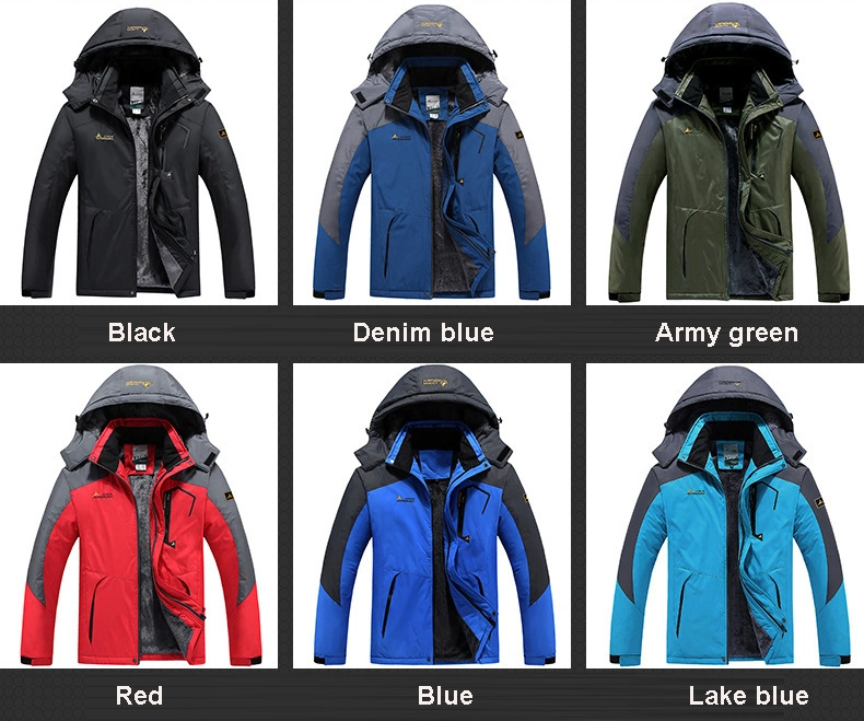 Winter Hooded Parka Coat for Men with Fleece Lining Outdoor Camping Climbing Jacket