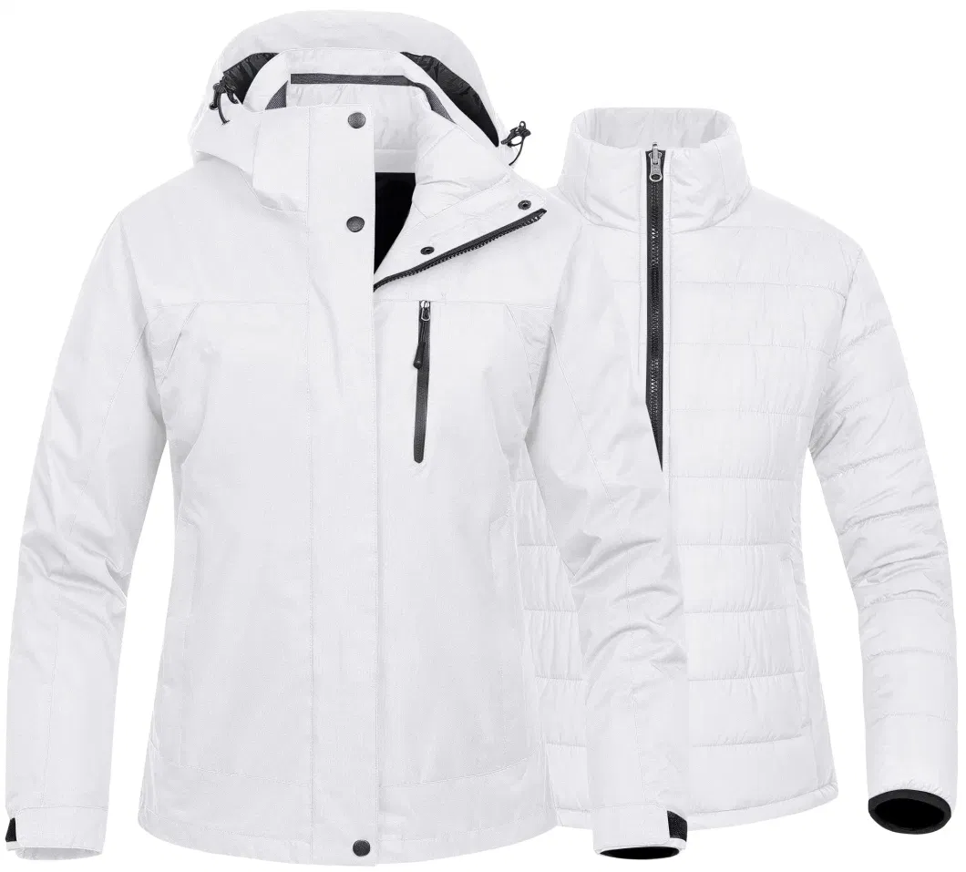 Asiapo China Factory Custom Wholesale Women&prime;s 3 in 1 Waterproof Ski Jacket Windproof Snowboarding Jacket Warm Winter Snow Coat Raincoat