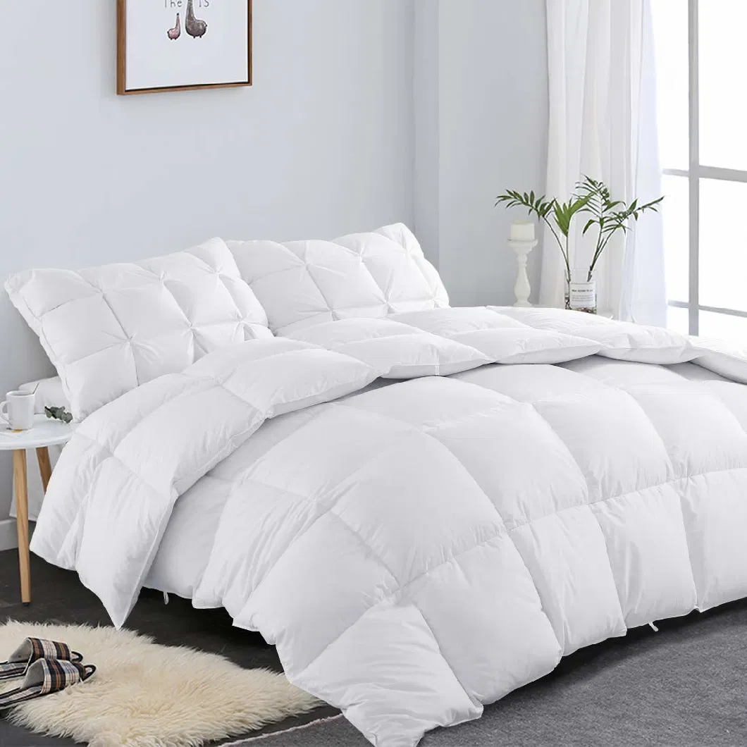 White Duck Down / Goose Down Filled Comforter with Cotton Shells