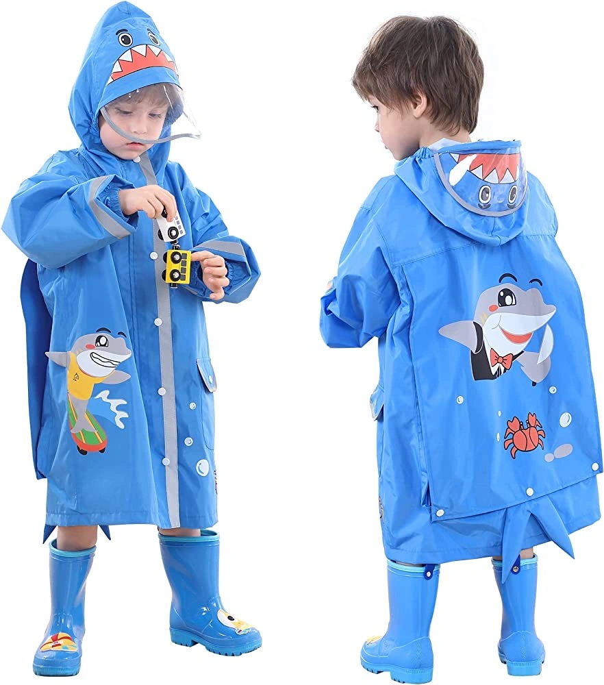 Rain Poncho Kids, Toddler Poncho with Hood, waterproof Rain Jacket Coat, 3D Cartoon Children Rainwear for Girl Boy