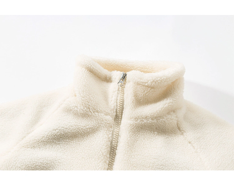 Outerwear Jacket Customized Winter Color-Blocking Sherpa Fleece Loose Casual Zipper Jacket