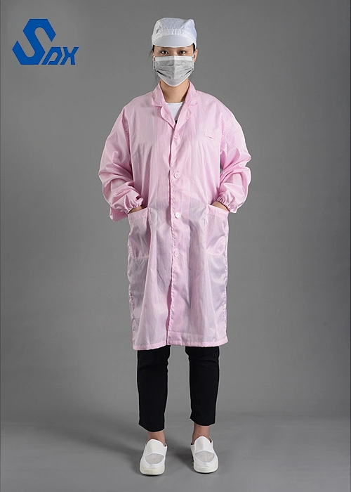 5mm Grid ESD Anti-Static Coat Work Coverall Clothes for Workshop Cleanroom