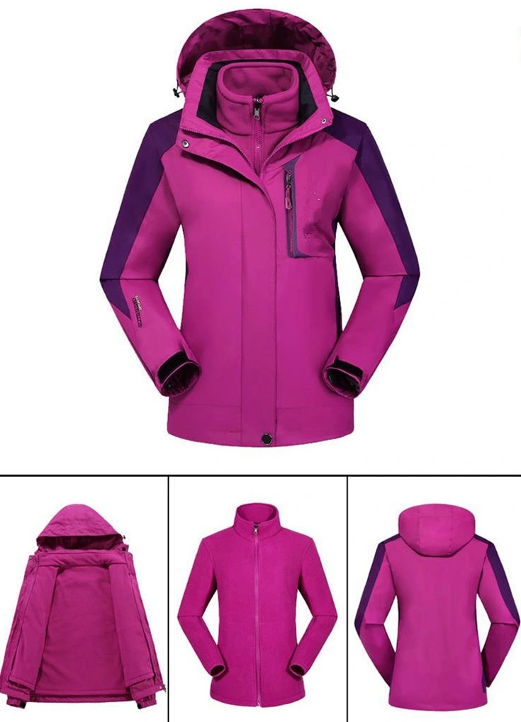 Wholesale 3 in 1 High Quality Snow Jacket Wear Fleece Liner Waterproof Woman Ski Jacket