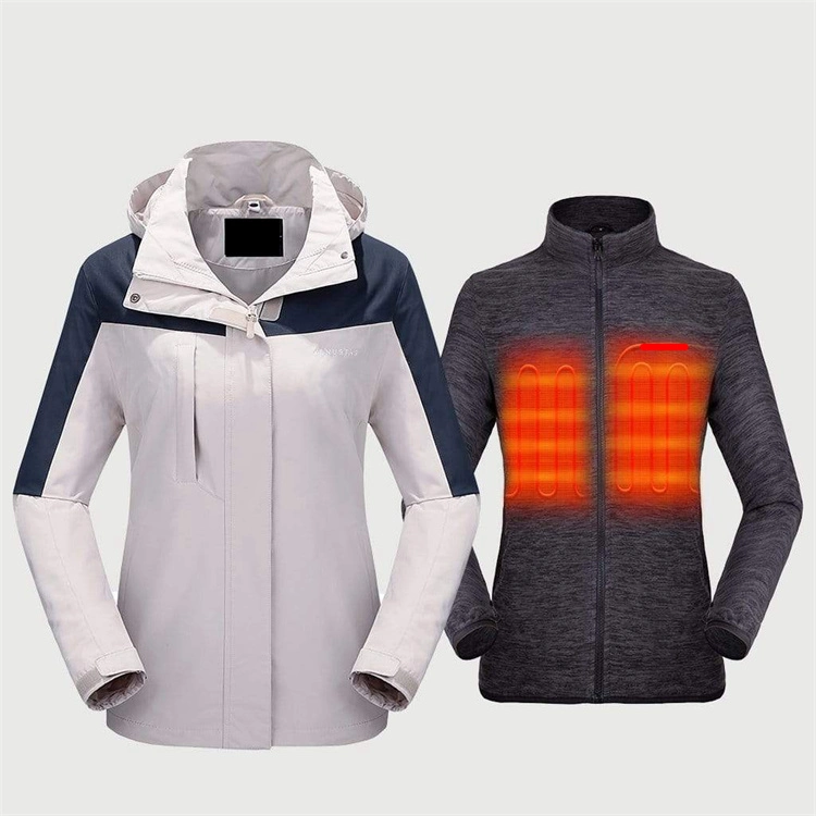 ODM Wholesale Women Winter 3 in 1 Waterproof Rechargeable Heated Jacket