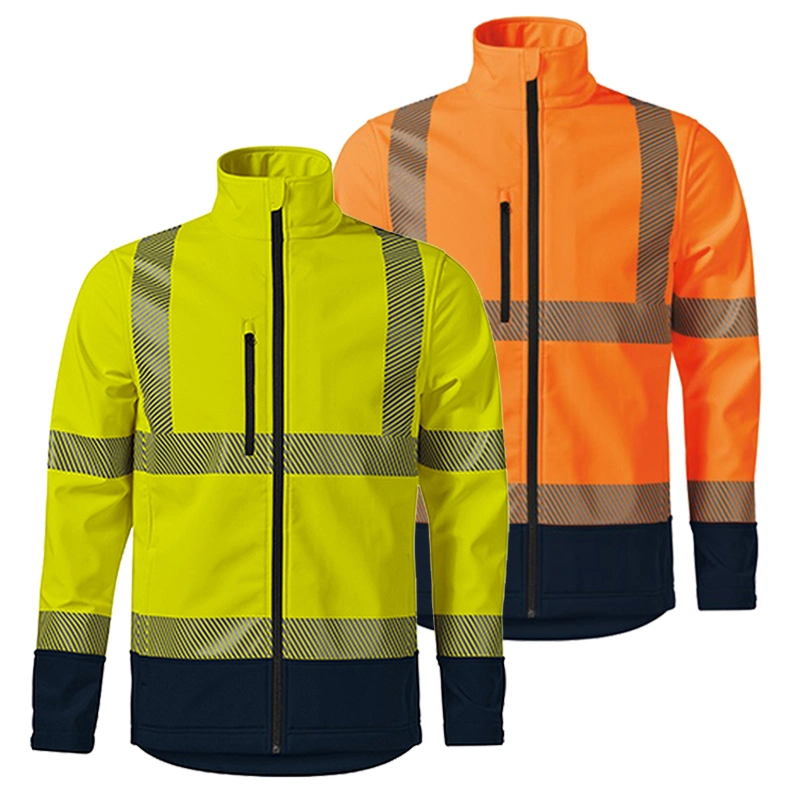 High Visibility Safety Sweatshirt Supplier Reflective Jacket for Men with Black Bottom Fleece Jacket Construction Winter Coat