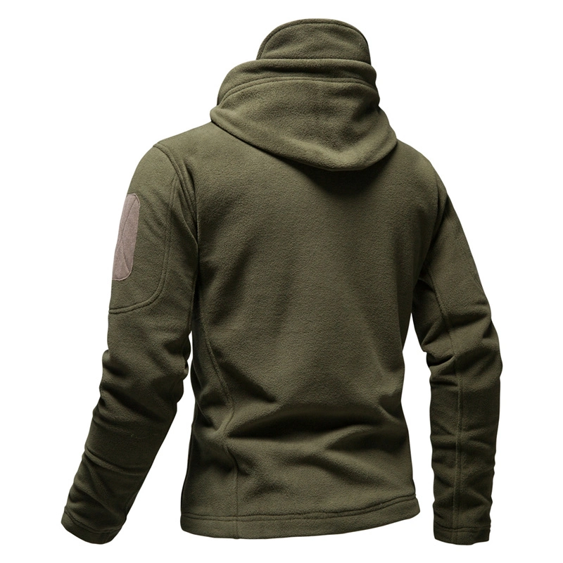 OEM Custom Blank High Neck Patchwork Zipper up Sherpa Fleece Jacket for Men