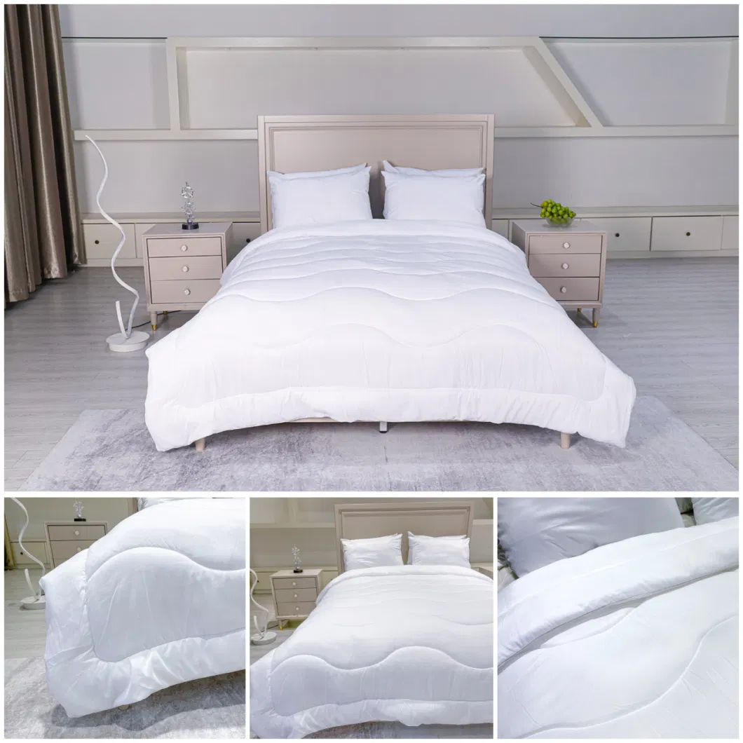 China Manufacturer Home Textile Nice Quality Cheap Price All Seasons Wholesale New Stitching Design White Hotel Microfiber Polyester Quilted Fluffy Duvet