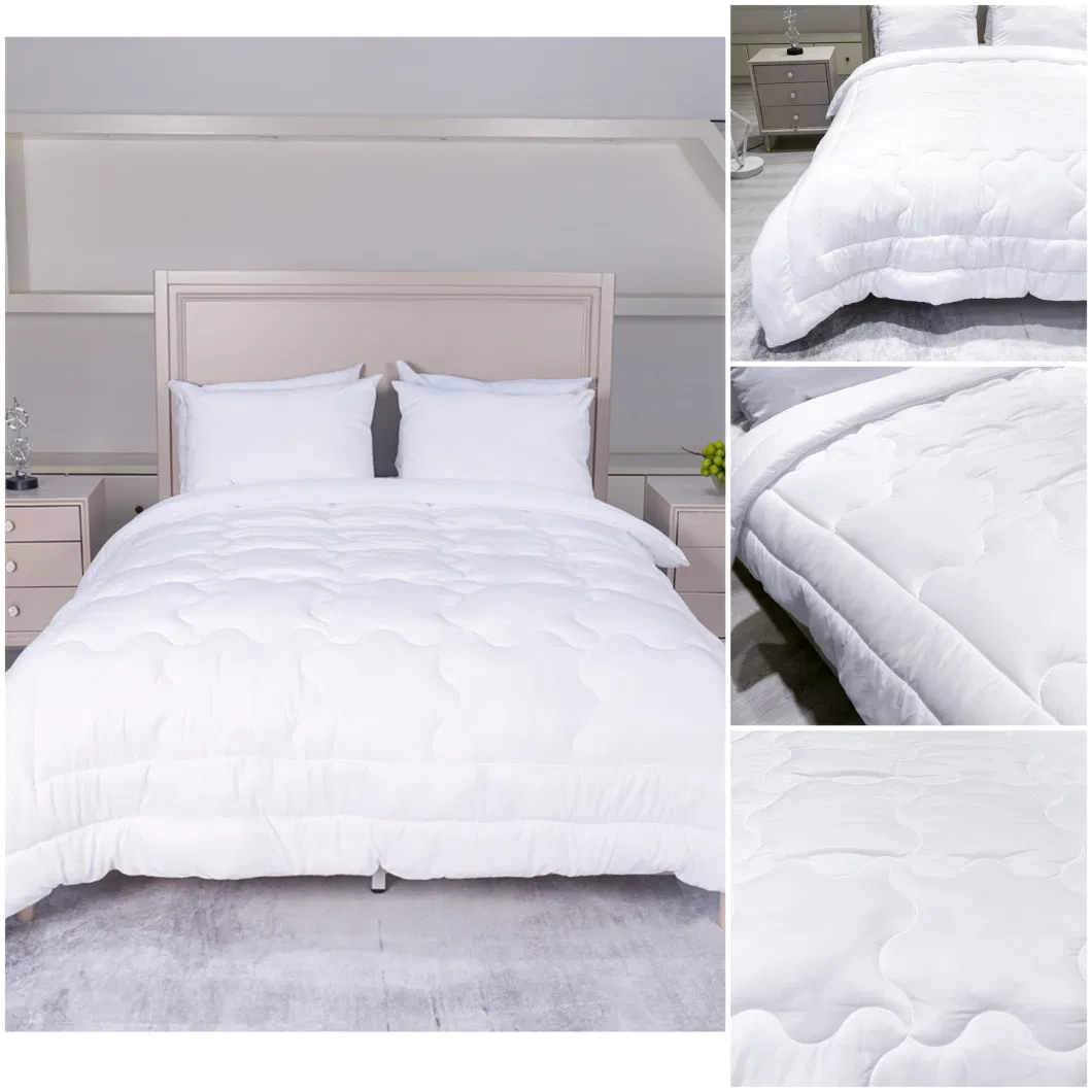 China Manufacturer Home Textile Nice Quality Cheap Price All Seasons Wholesale New Stitching Design White Hotel Microfiber Polyester Quilted Fluffy Duvet