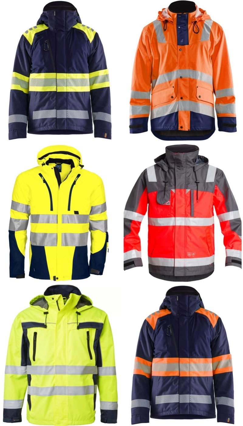 Custom Winter Hi Vis Windproof Durable Work Coat Welding Factory Reflective Safety Jacket