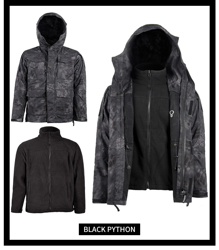 Outdoor Custom 3 in 1 Military Sports Waterproof Winter Man Jacket