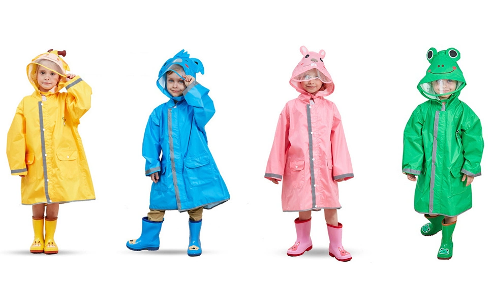 Rain Poncho Kids, Toddler Poncho with Hood, waterproof Rain Jacket Coat, 3D Cartoon Children Rainwear for Girl Boy