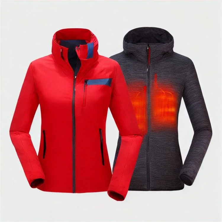 ODM Wholesale Women Winter 3 in 1 Waterproof Rechargeable Heated Jacket