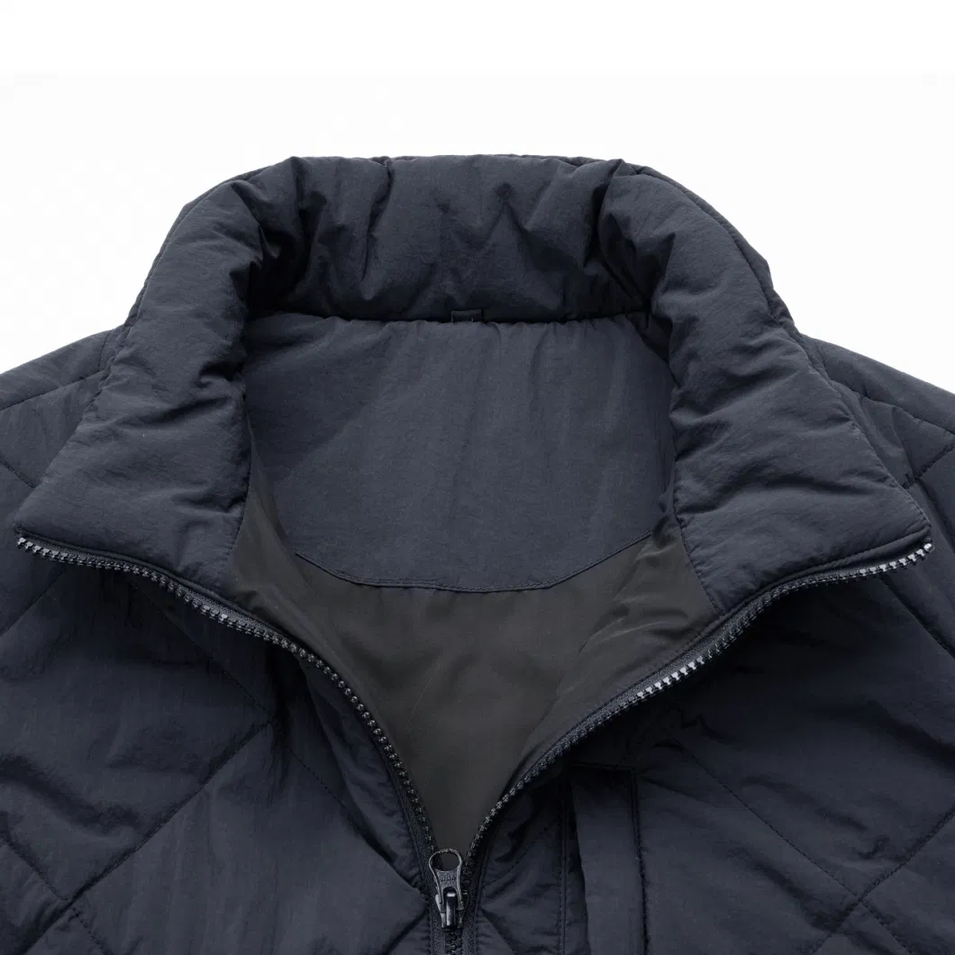 Factory Supply Outdoor Windproof Waterproof Casual Short Stand Collar Fake Down Padding Winter Sports Wear Puffer Jacket