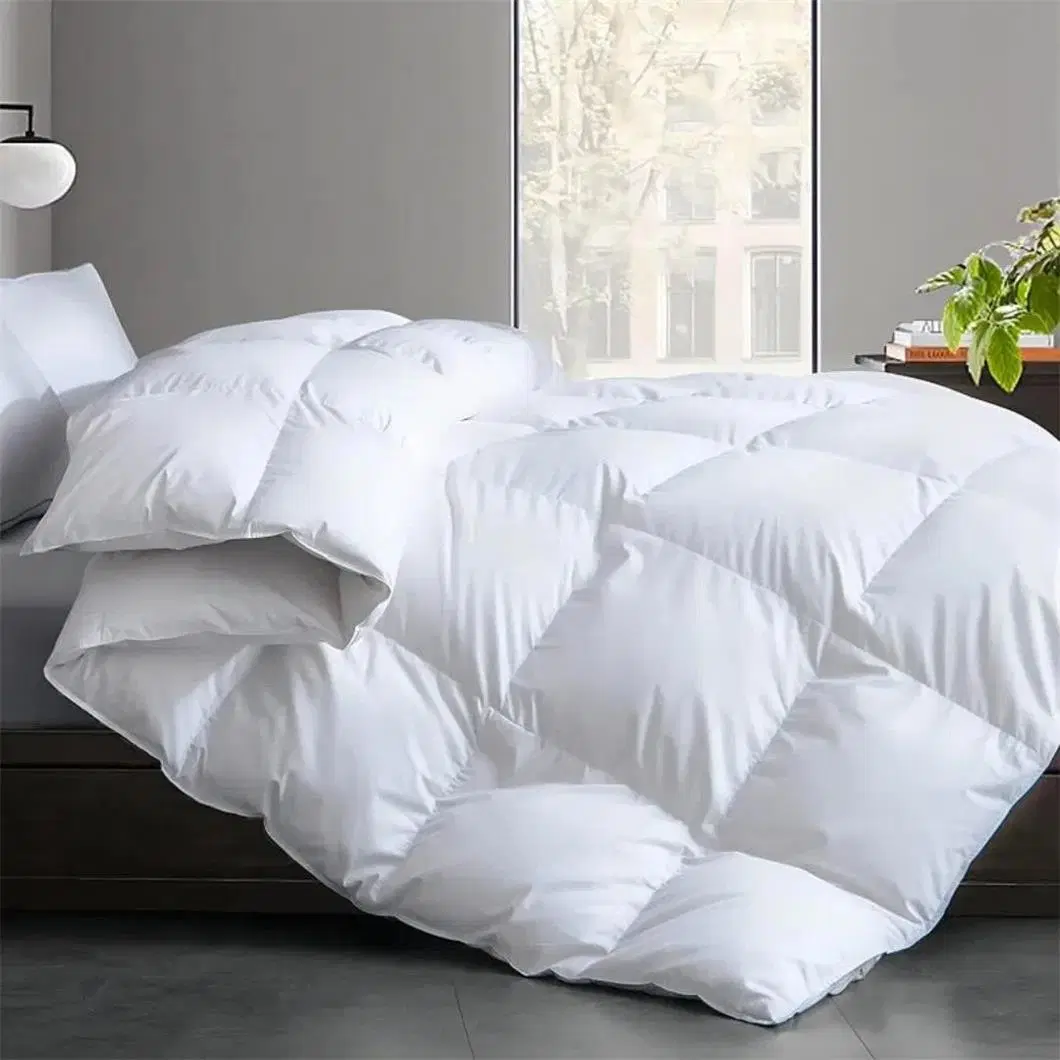 Wholesale 100% Cotton White Goose Duck Feather Filling Comforter Down Insert Silk Quilt Duvet