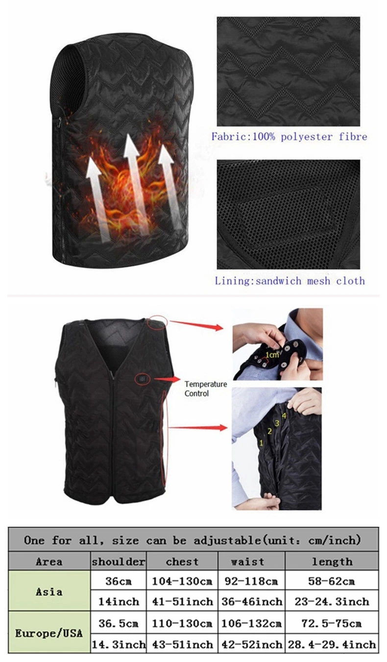 2022 Hot Selling Winter Cold Season Intelligent Constant Temperature Heating Vest Unisex Men USB Rechargeable Electric Jacket Heated Vest for Women