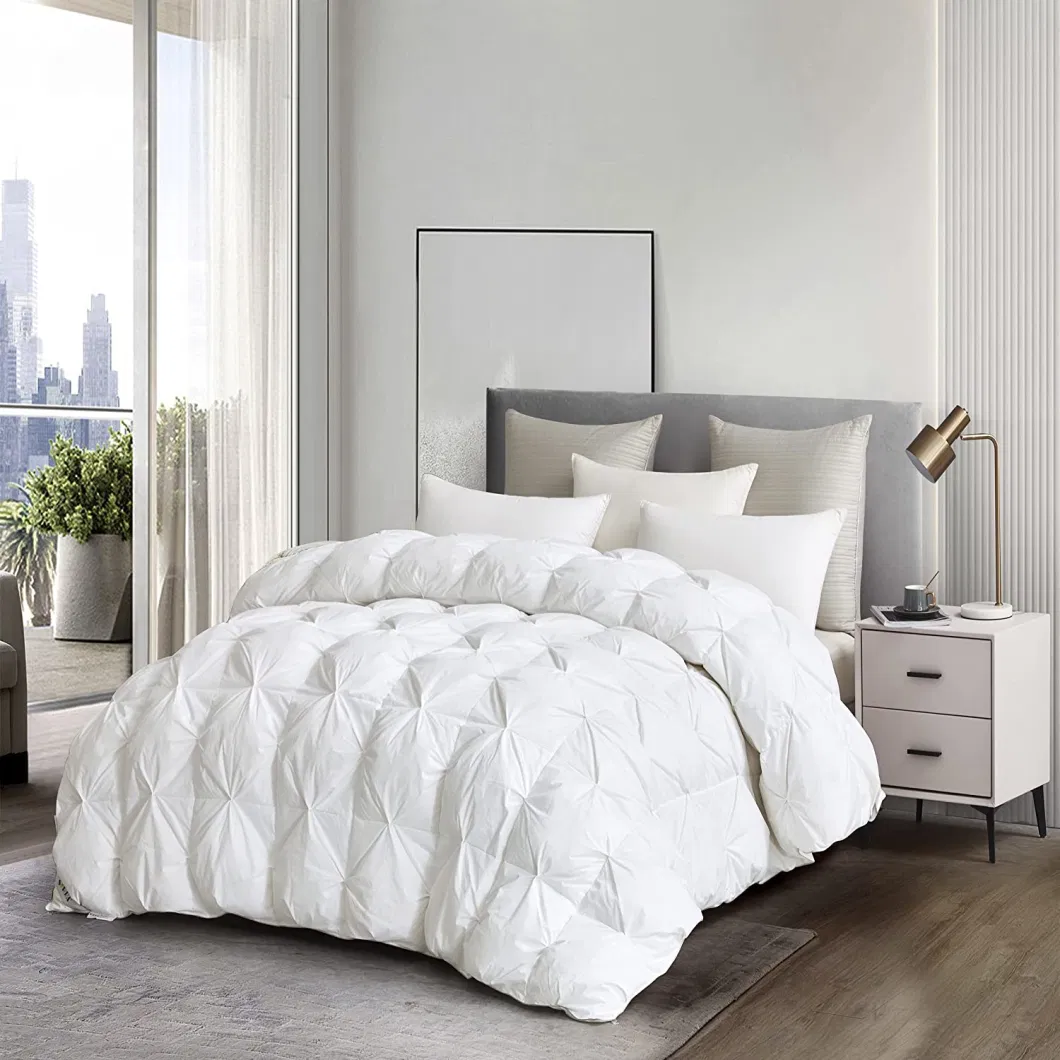 High Quality Goose Down Fiber Comforter White Super King Size All-Season Duvet Insert