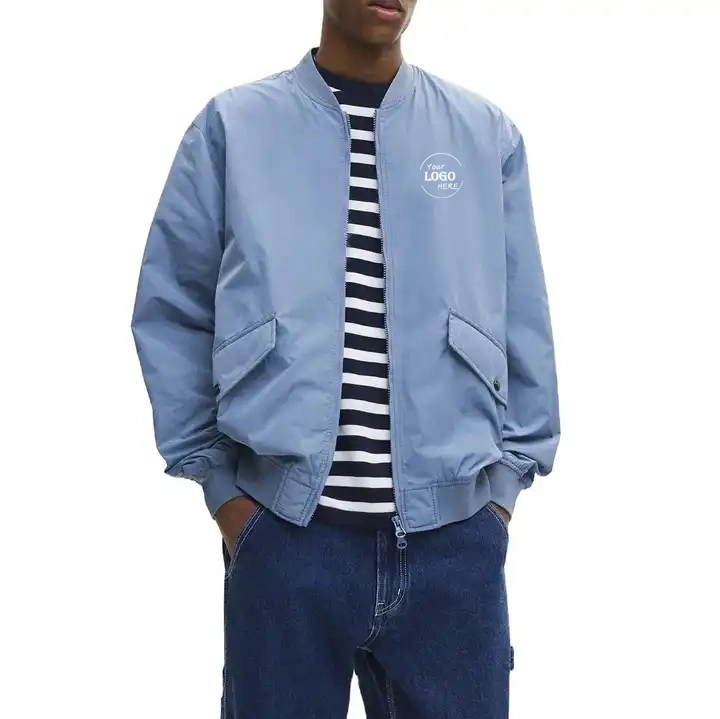 Fashion Nylon Waterproof Jacket Men&prime;s Oversized Zip up Windbreaker Bomber Jackets Coats