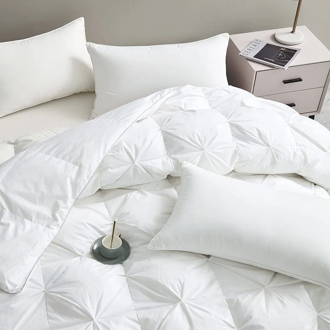 High Quality Goose Down Fiber Comforter White Super King Size All-Season Duvet Insert